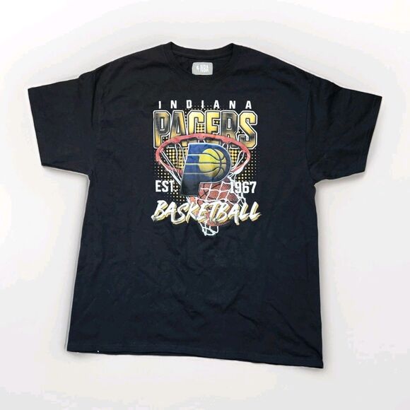 NBA Other - VTG NBA Indiana Pacers T Shirt Black Crewneck Short Sleeve Basketball Sz XL EUC